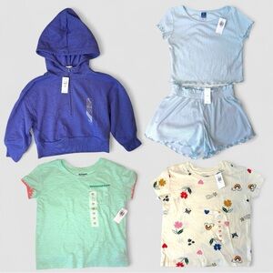NWT Girls Size 5 GAP & Old Navy Clothes Bundle | Hoodie, Pajama Set & 2 Tees
